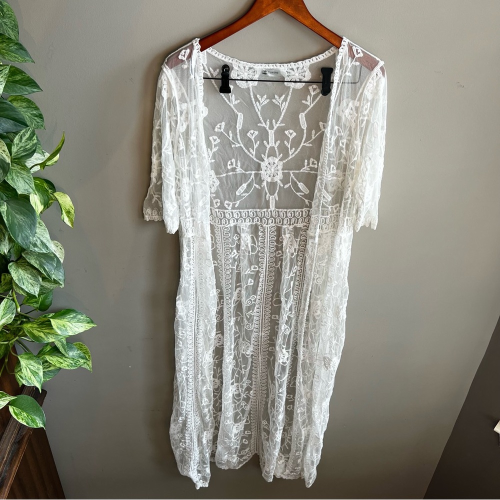 Cupshe OS Beach Lace Coverup or Duster Jacket